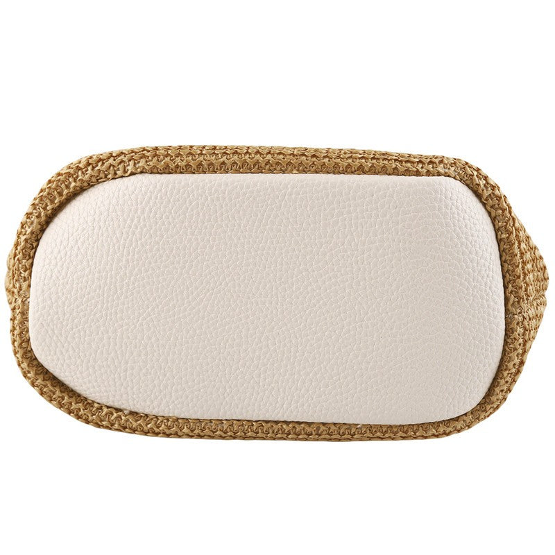 Beach Straw Shoulder Messenger Bag Women Bohemian Summer Woven Rattan Bucket Shoulder Handbag Handmade Crossbody Bags For Women