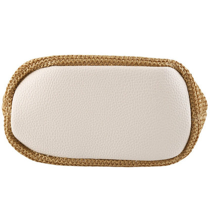 Beach Straw Shoulder Messenger Bag Women Bohemian Summer Woven Rattan Bucket Shoulder Handbag Handmade Crossbody Bags For Women