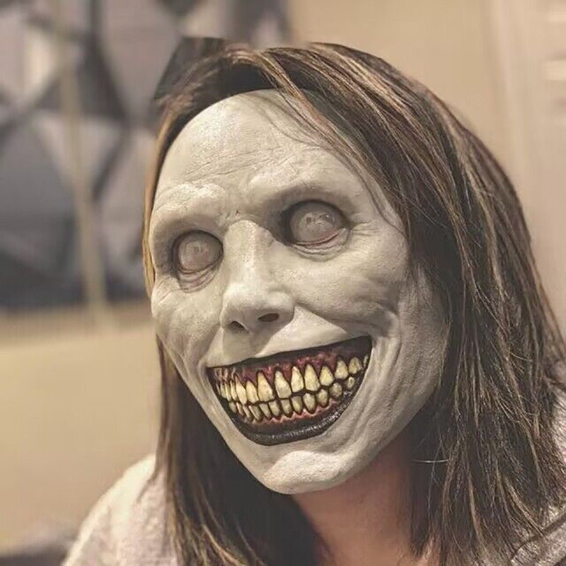 Horror The Exorcist Demon Mask Smiling Face Cosplay Evil Creepy Ghost Skull Plastic For Halloween Carnival Party Costume Prop