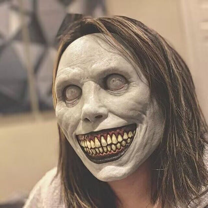 Horror The Exorcist Demon Mask Smiling Face Cosplay Evil Creepy Ghost Skull Plastic For Halloween Carnival Party Costume Prop
