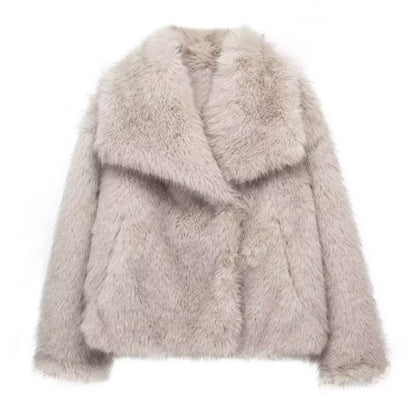 MUJER 2025 Faux Fur Coat Women Fluffy Women's Winter Jacket Long Sleeve Warm Winter Woman Coat Luxury Outerwears Coats for Woman