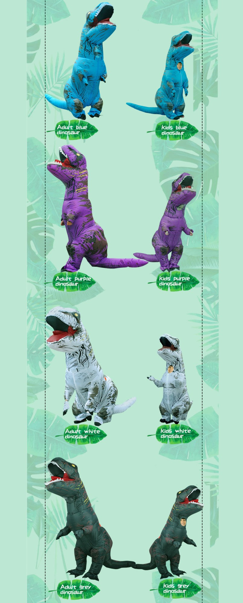 Adult Kids T-Rex Dinosaur Inflatable Costumes Purim Halloween Christmas Mascot Anime Party Cosplay Costume Dress Fancy Suits