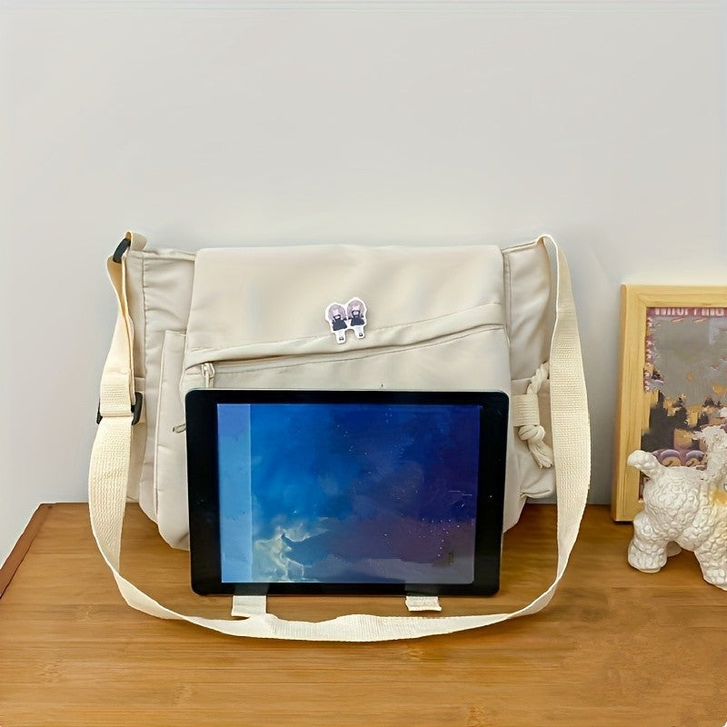 1pc Nylon Handbag Shoulder Bag, Large Capacity Messenger Bag, Men's Crossbody Bag, Student School Bags for Teenagers Daily Use