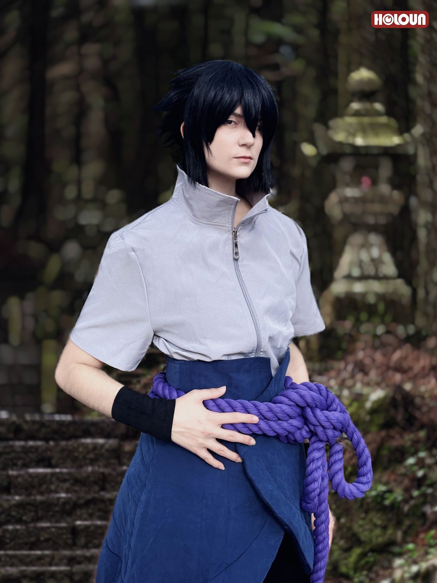 HOLOUN Anime Uchiha Sasuke Cosplay Costume Top Pants Belt Cos Convention Gift Adult Version Unisex