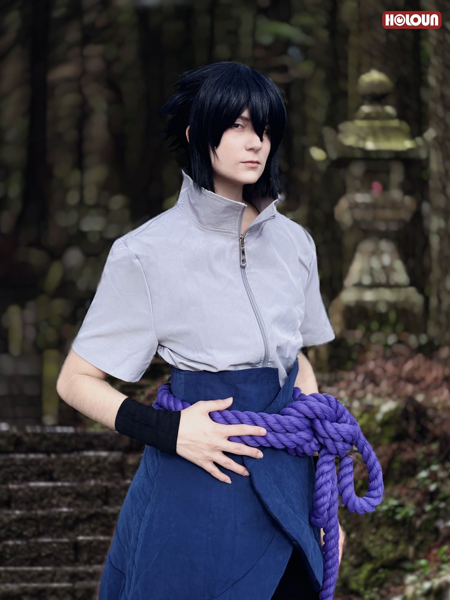 HOLOUN Anime Uchiha Sasuke Cosplay Costume Top Pants Belt Cos Convention Gift Adult Version Unisex