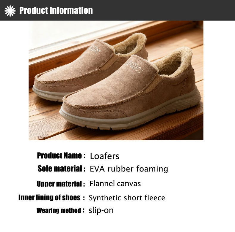 Fashionable Warm Winter Loafers Comfortable Walking Shoes Soft Lightweight Gift for Dad Suitable for Middle-Aged And Elderly Men