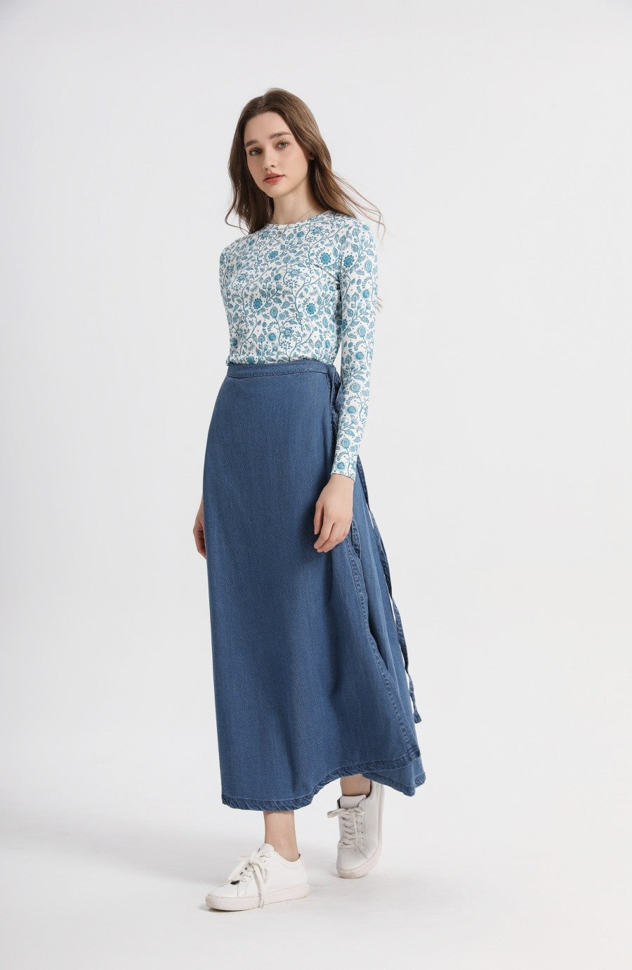 AS 2025 spring summer woman  linen one pieces  wrap skirts adjustable waist 2cm