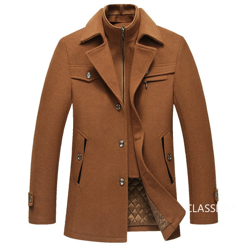 Men Winter Trench Coats Cashmere Wool Blends Man Winter Jackets Overcoats High Quality Male Business Casual Trench Coats 5XL