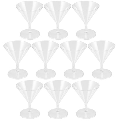 10 Pcs Wine Glass Party Cocktail Glasses Plastic Champagne Whiskey Cup Martini Coupe Abs Cups Bulk