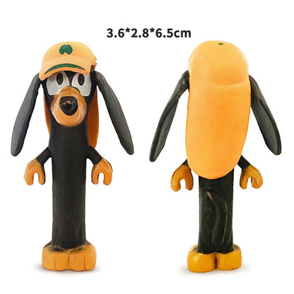 Bluey e Bingo Série Família Anime Modelo de Bonecos de Ação Desenhos Animados Mini Bonecos de PVC Enfeites Presente de Brinquedos de Decoração de Aniversário Infantil