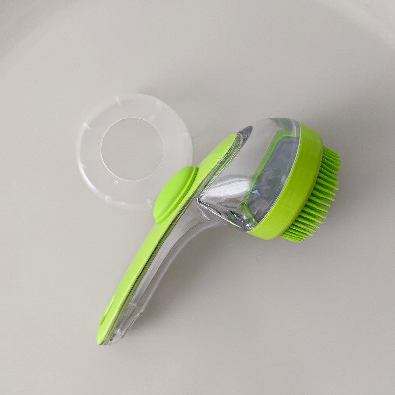 Escova de Banho Pet de Cabo Longo com Dispensador de Sabão para Lavar Pulverizador Líquido Ajustável Ferramenta de Tosa para Cães e Gatos