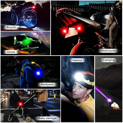 Motorcycle Lights Drone Strobe Light USB LED Anti-Collision Bike Aircraft Night Flying Mini Flashing Warning Signal Light
