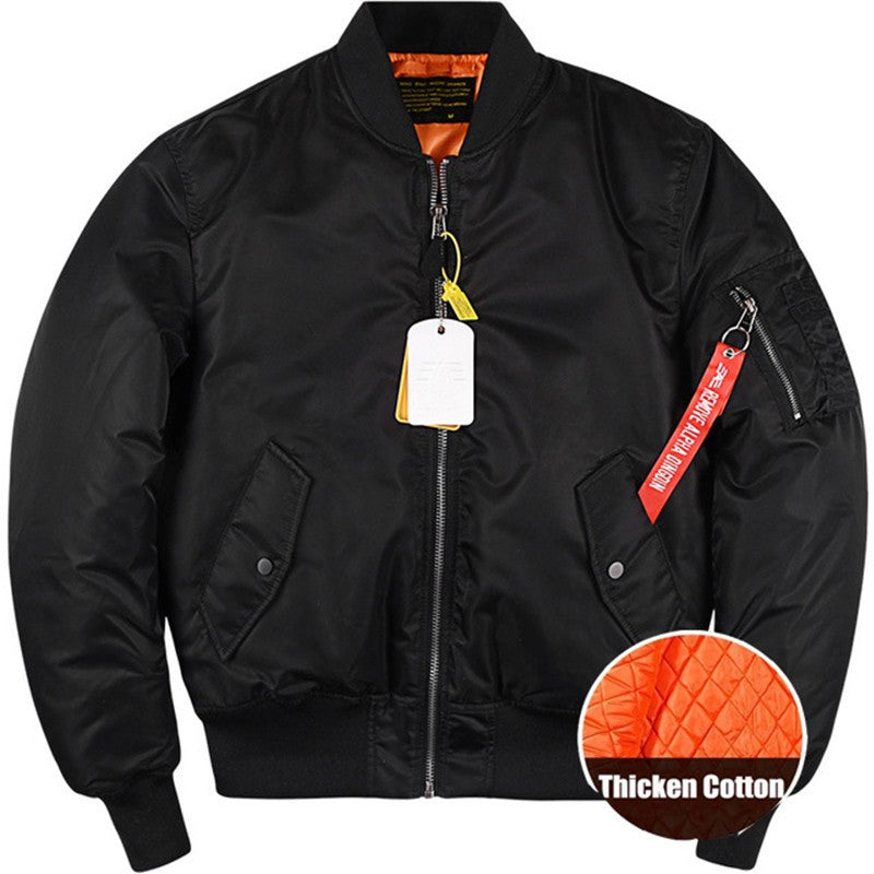 Winter Men's Bomber Jacket Thicken Warm Outerwear Outdoor Baseball Uniform Coat Large Size for Male