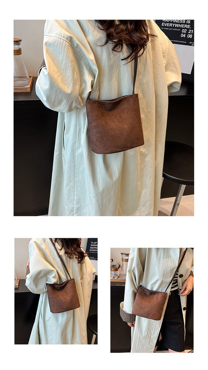 Design PU Suede Leopard Shoulder Bags for Women 2025 New Winter Crossbody Bag Females ?Luxury Handbags and Purses Bucket