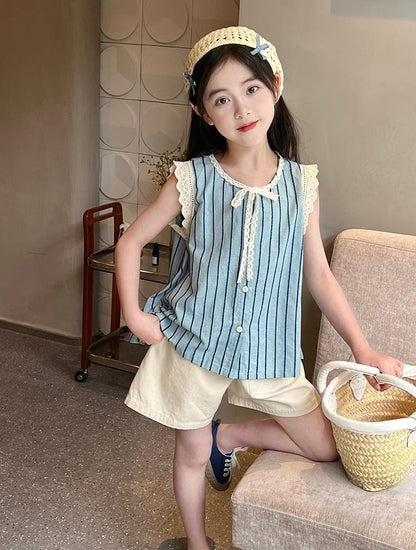 Korean Children's Clothes 2025 Top Elementary Student Girl Clothing Setup Girls From 8 12 Years Old Summer Sets Set Child Set