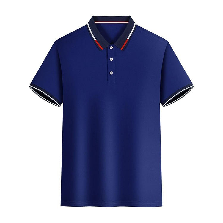 Men's new top Polo shirt T-shirt Summer men's short sleeve color lapel casual fashion white shirt T-shirt men's short sleeve