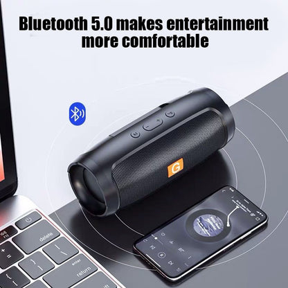 Caixas de som Bluetooth portáteis com subwoofer, estéreo surround, à prova d'água, caixa de som sem fio com rádio FM e cartão TF