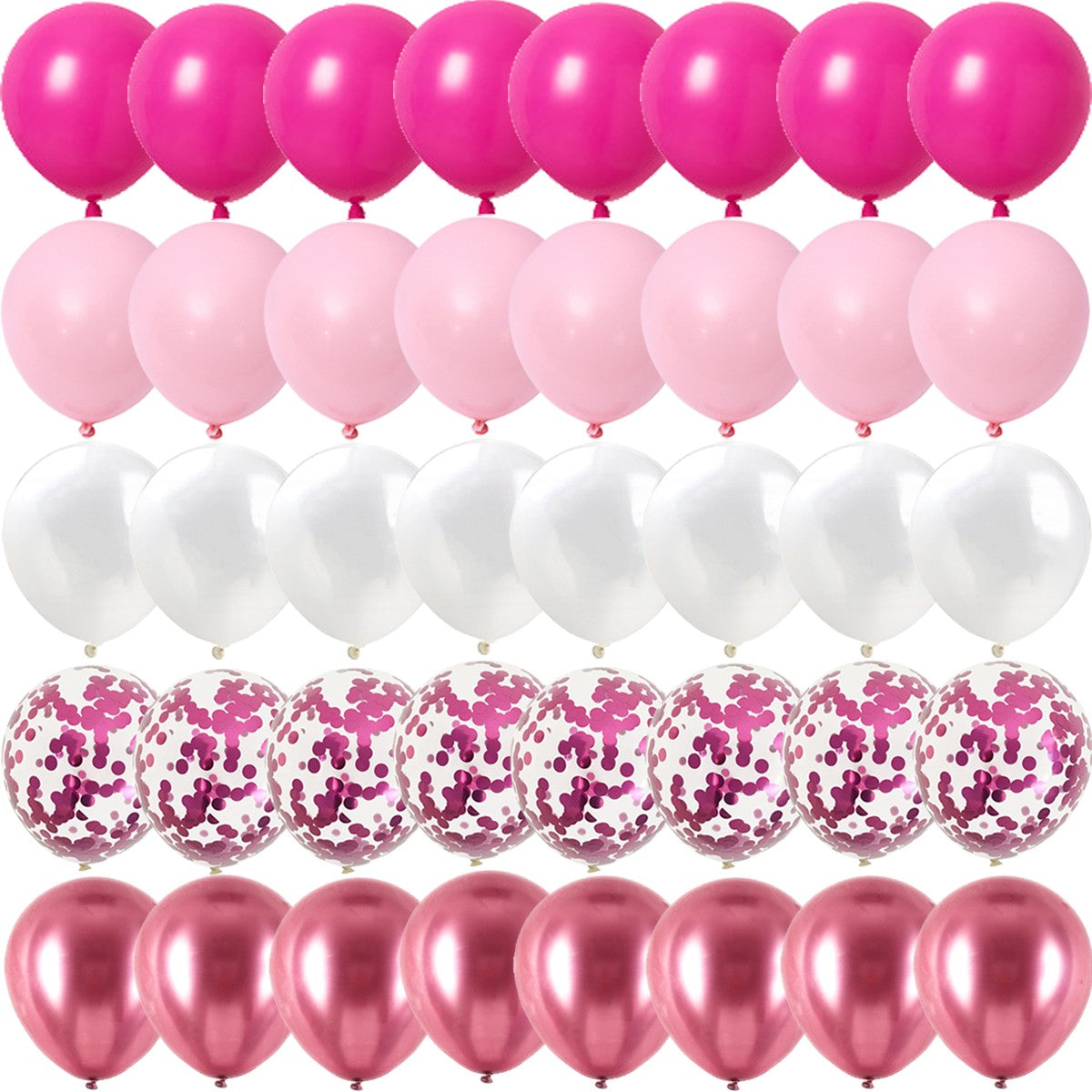 40PCS Rose Pink Metal Latex Confetti Confetti Balloons Wedding Decorations Matte Globos New Year Birthday Party Decorations