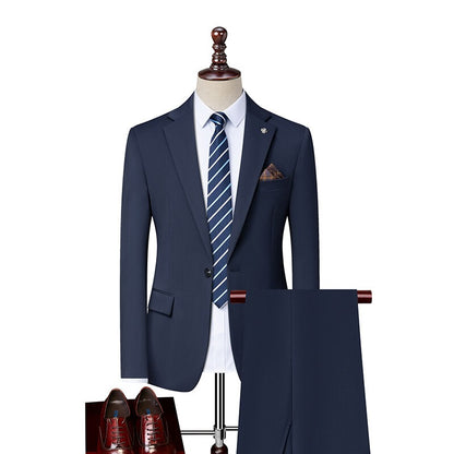 2025 High quality business casual (suit + trousers) Stylish and handsome stylish banquet two-piece set