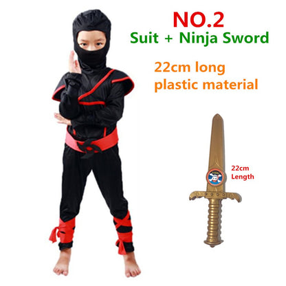 Kids Costume Ninja Cosplay Boys Birthday Party Fancy Dress Children Carnival Suit Clothing