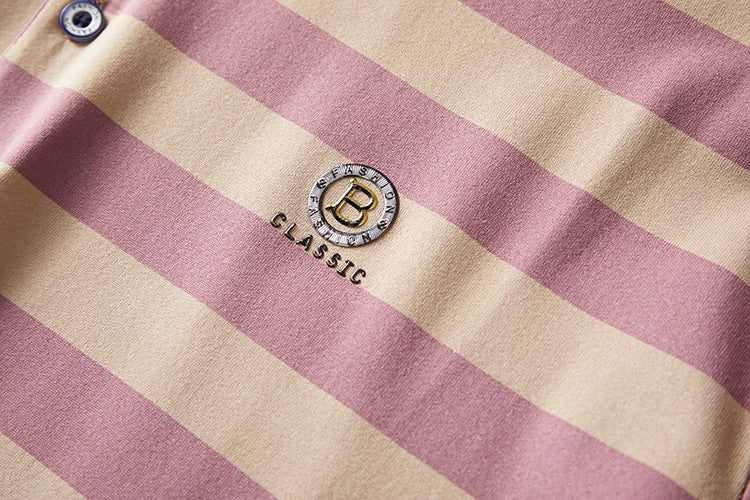 High End Design Men's Polo Shirt Striped Letter Print Short Sleeve Lapel T-Shirt Summer New Business Versatile Casual Men's Wear