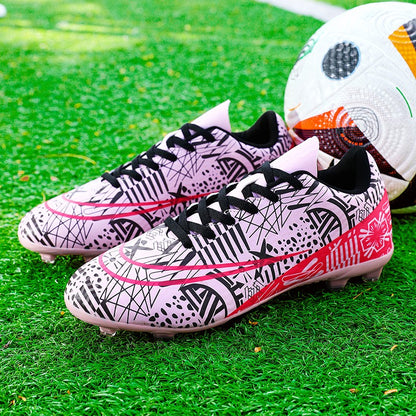Men Soccer Shoes Adult Kids FG Football Boots Cleats Grass Training Turf Shoes Outdoor Non Slip Futsal Sneakers Unisex