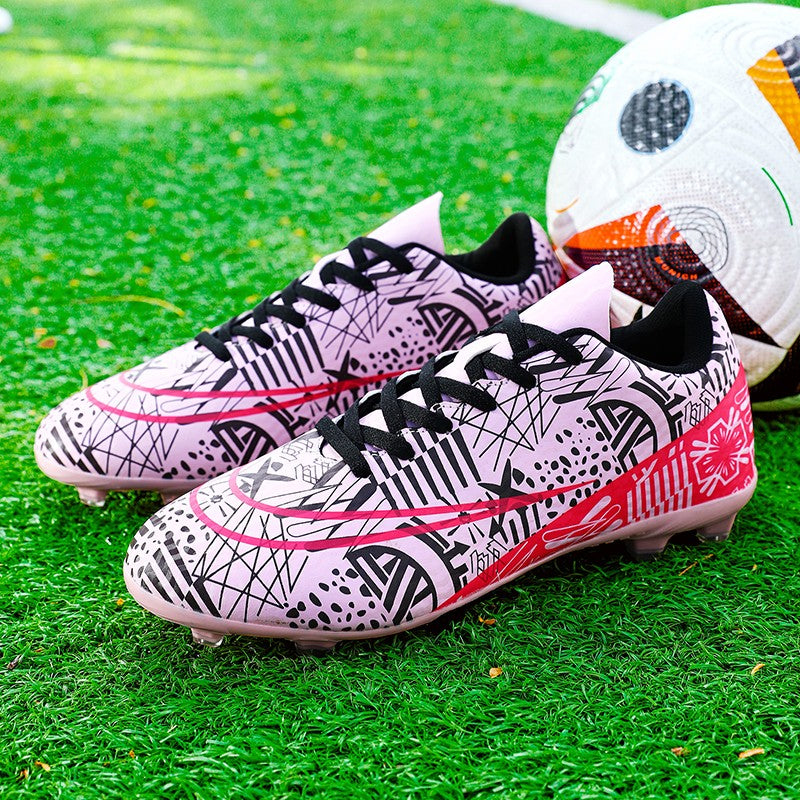 Men Soccer Shoes Adult Kids FG Football Boots Cleats Grass Training Turf Shoes Outdoor Non Slip Futsal Sneakers Unisex