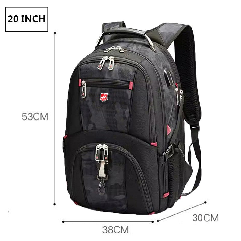 Waterproof 20 Inch Laptop Backpacks USB Charging School Bag Anti-theft Men Backpack Travel Backpack Male Mochila High Capacity
