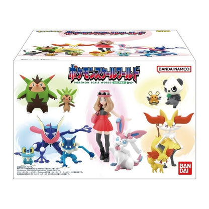 Bonecos Bandai Pokémon Scale World Região Kalos - Serena, Chespin, Quilladin, Greninja, Braixen, Pancham Brinquedo Colecionável de Presente
