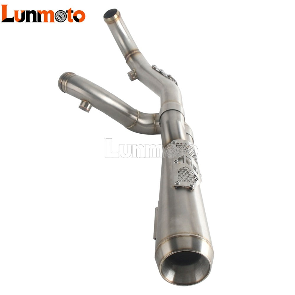 Motorcycle Big Sexy 2-in-1 Exhaust Muffler Pipe Double Slip Gusset For Harley M8 Touring Street Electra Glide Road King 2017-up