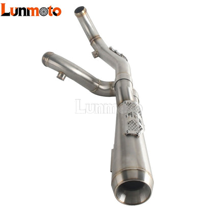 Motorcycle Big Sexy 2-in-1 Exhaust Muffler Pipe Double Slip Gusset For Harley M8 Touring Street Electra Glide Road King 2017-up