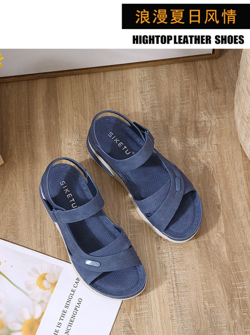 Sandal Lightweight Casual Sporty Comfortable Thick-Soled Velcro Versatile Fashion Trend Breathable National Style Wear-Resistant