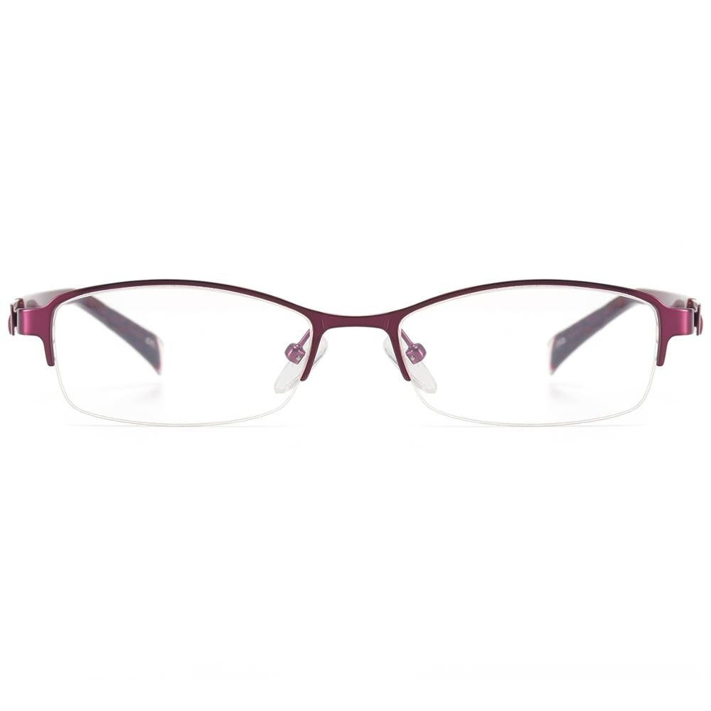 Women Vintage Semi Rimless Eyeglasses Frame Metal Half Rim Oval Spectacle For Prescription Lenses Myopia Multifocal