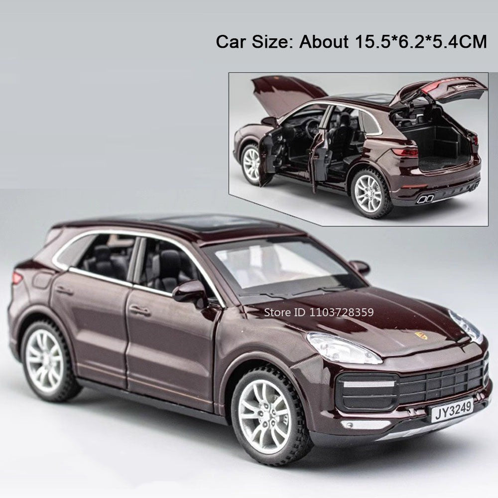 1:32 Cayenne Panamera Carros em Miniatura Liga Fundida Som Luz Portas Abertas Veículos de Fricção para Crianças Presentes