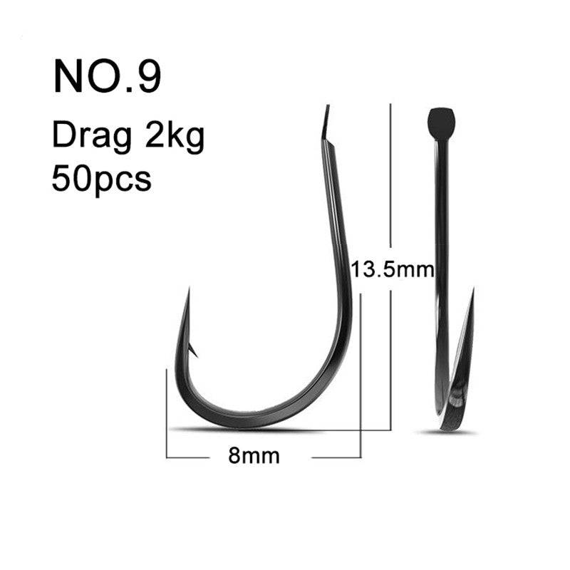 50 Anzóis Pequenos Aço Carbono Inoxidável Água Doce Tamanho 1 - 13 Anzóis Farpados para Carpas Pesca