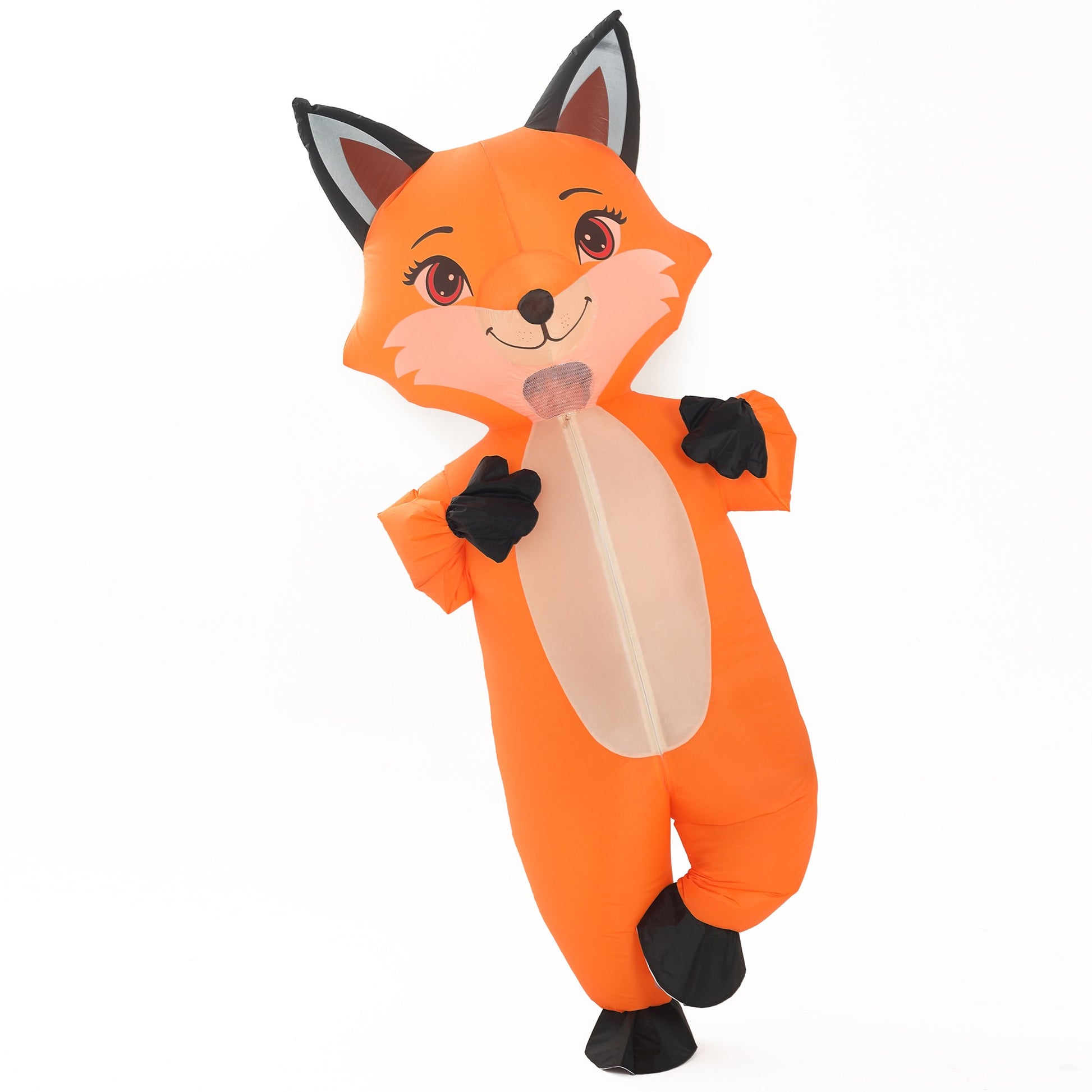 Inflatable Fox Costume Adult Blow Up Orange Fox for Adult Funny Suit for Cosplay Carnival Roleplay Fancy Halloween Party Apparel