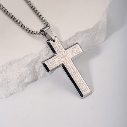 Colar Masculino Minimalista Aço Inoxidável Cruz de Jesus para Homem