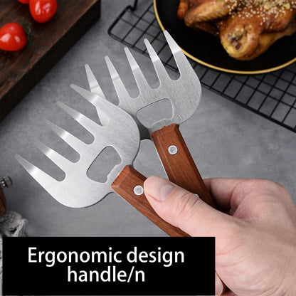 Meat Shredder Claws Ergonomic Food Shredding Fork Stainless Steel Thicken Fork Cooking Tool for Husband Chichen Barbecue Cooking