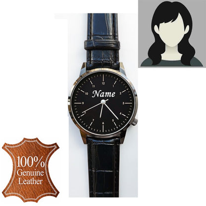 Free Personalized Engrave with Your Name Logo Text Men's Women's Mesh 3 ATM Water Resistant Wristwatch Customized Wrist Watch