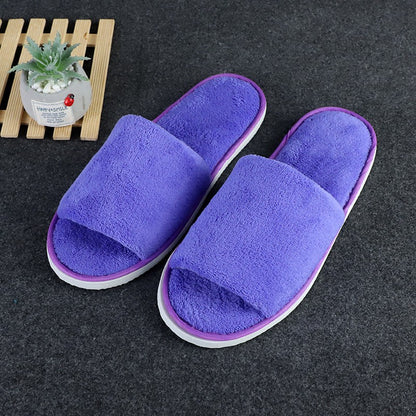 5 Pairs/Lot Winter Cotton Slippers Men Women Disposable Hotel Slippers Home Plush Slides Travel SPA Hospitality Guest Footwear