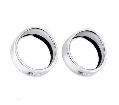 Motorcycle Headlight Trim For Harley Touring Road King Electra Glide Softail FLD/FLH Parts 7" Ring Bezel Visor 4.5" Led Fog Lamp