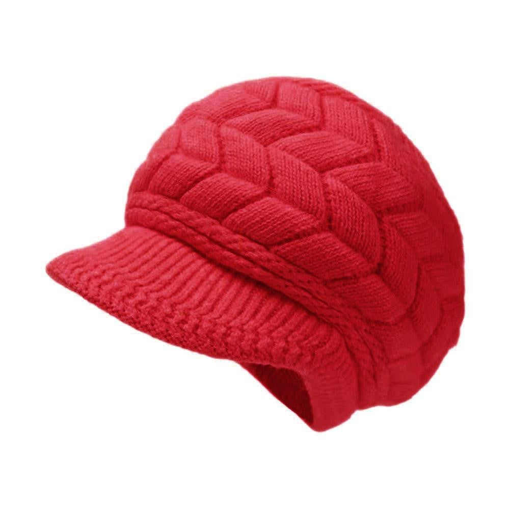 Women's Winter Solid Color Warm Knitting Loose Beret Leisure Ski Cap Korean Version Beret Plus Velvet Thick Knitting Ear Cap
