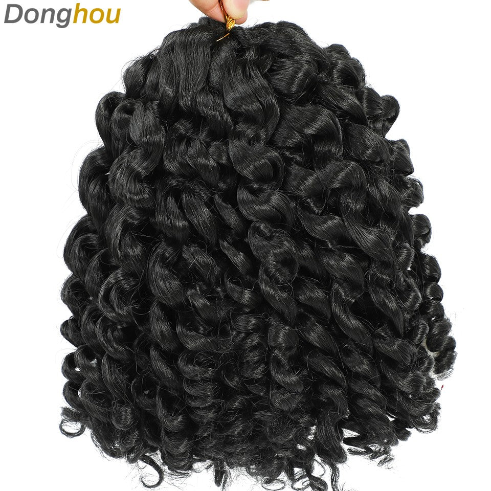 1-4 Pacotes 2X Ringlet Wand Curl Jamaican Bounce 8 polegadas Sintético Wand Curl Twist Braids Hair Crochet Cabelo Cacheado Extensões 20 Raízes