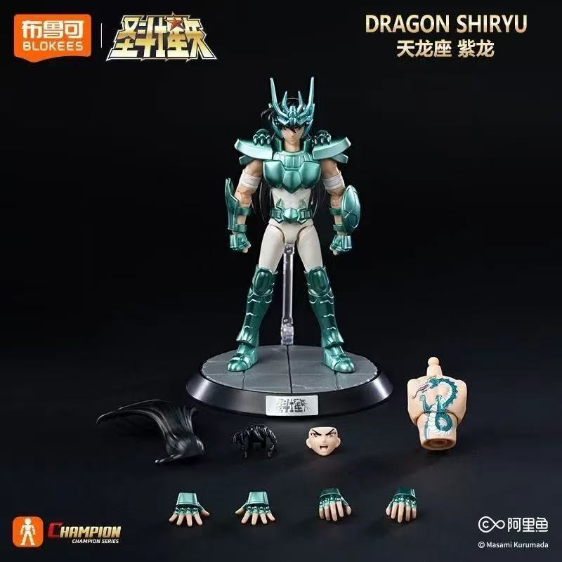 Original Blokees Saint Seiya Aquário Camoo Boneco Articulado Cisne Glacier Kit Modelo de Montagem Brinquedo Nível Campeão Novo Lançamento