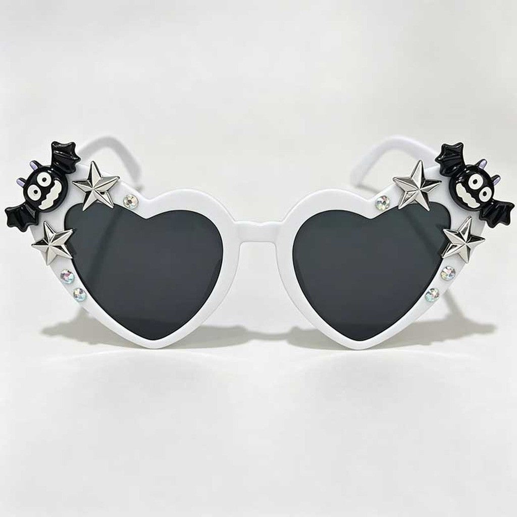 Unisex Sunglasses Dark Lens Halloween Sunglasses Holiday Decorative Sunglasses White Framed Decorative Glasses For Face Shapes