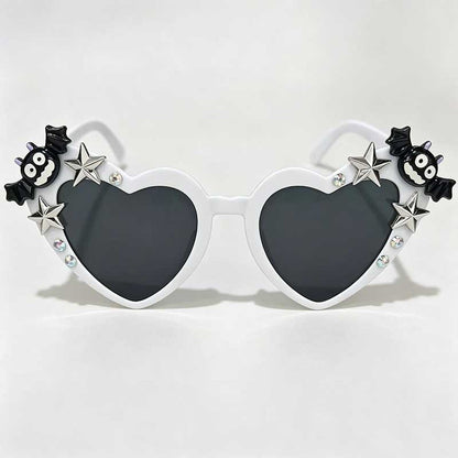 Unisex Sunglasses Dark Lens Halloween Sunglasses Holiday Decorative Sunglasses White Framed Decorative Glasses For Face Shapes