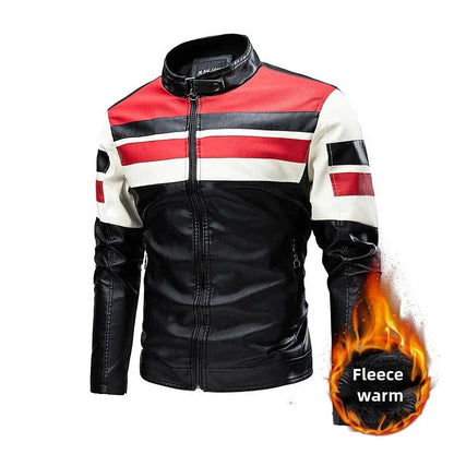 2022 Fashionable Casual Men's Leather Jacket Splice Motorcycle Amazon Vintage Cross-Border Spring Autumn Thin Style Wear