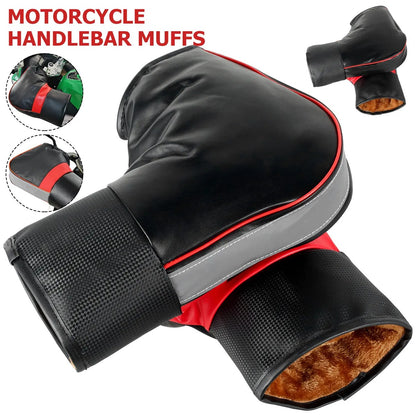 1 Par de Luvas de Inverno Aquecedor de Punho para Motocicleta, Protetoras, para Moto e Scooter, Quentes, Grossas, à Prova de Chuva para Guidão