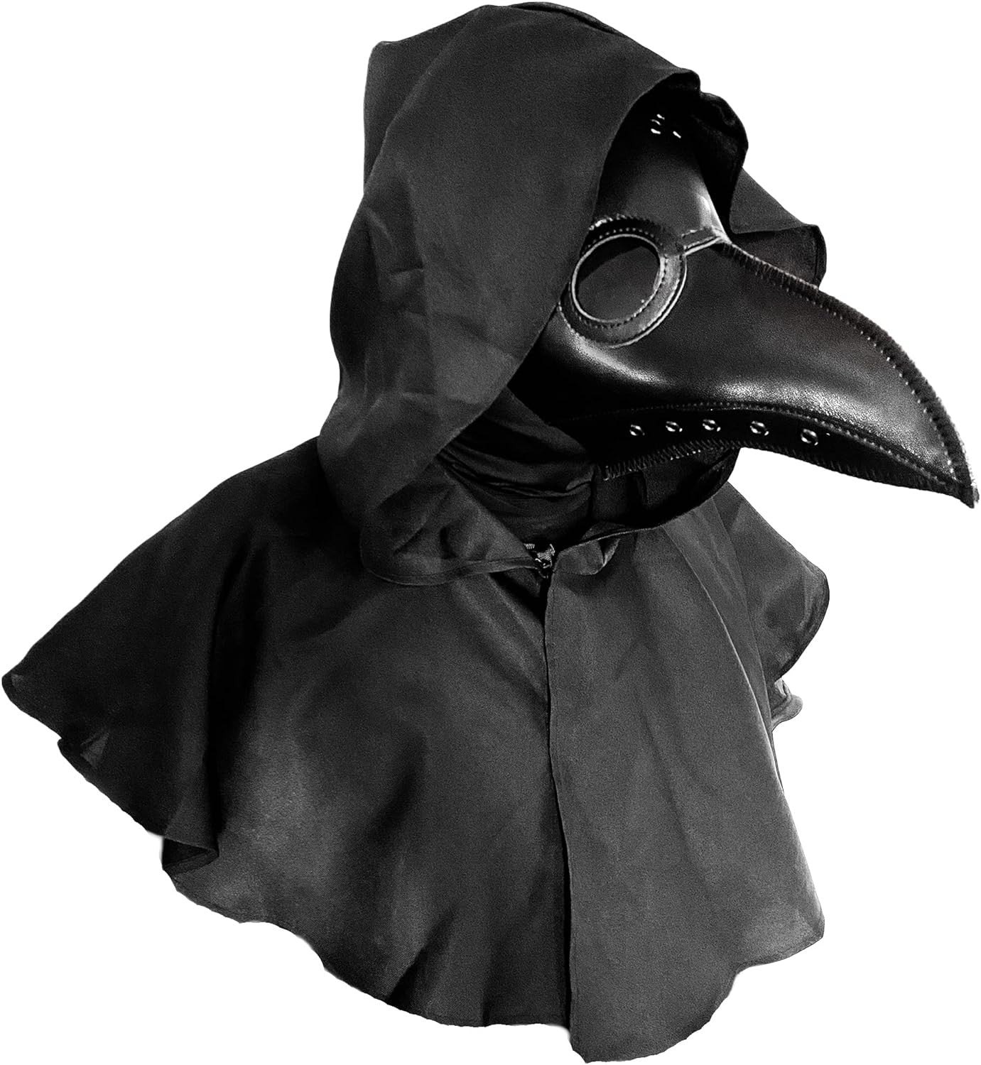 Man Halloween Plague Doctor Mask and Shawl Long Nose Beak Leather Masks For Adult Reaper Cloak Black Hat Cosplay Costume Props