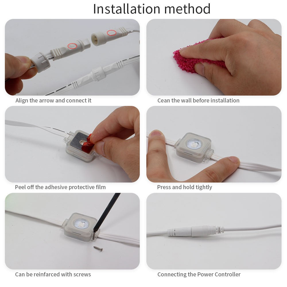 5054 16703IC(WS2812B WS2811) Outdoor Eaves LED Light String Kit 2.4G BEL+WIFI Controller Waterproof Light